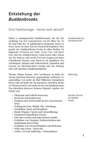 Klett Lektürehilfen Thomas Mann, Buddenbrooks