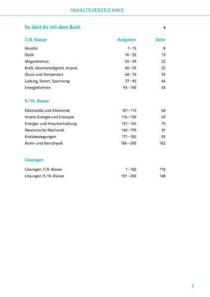 Klett 200 Physikübungen wie in der Schule Klasse 7 - 10