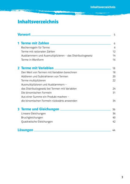 Klett 10-Minuten-Training Mathematik Rechnen mit Termen 7./8. Klasse