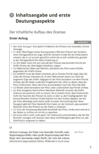 Klett Lektürehilfen Gotthold Ephraim Lessing, Emilia Galotti