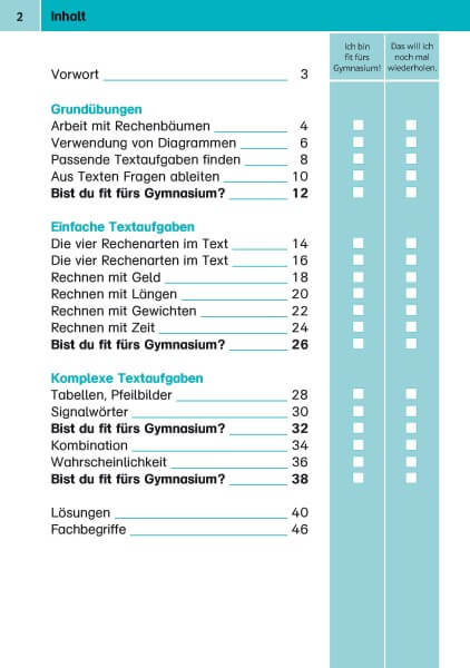 Klett Sicher ins Gymnasium Textaufgaben / Sachaufgaben 4. Klasse