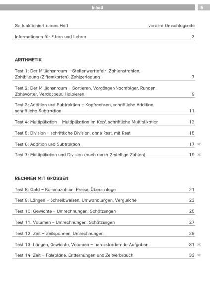 Klett Mathe-Tests 4. Klasse