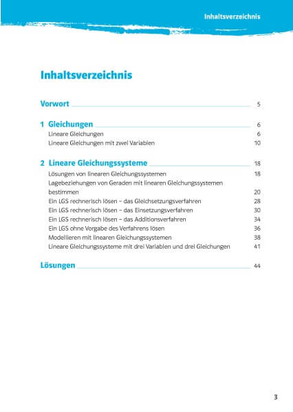 Klett 10-Minuten-Training Mathematik Lineare Gleichungssysteme 8.-10. Klasse