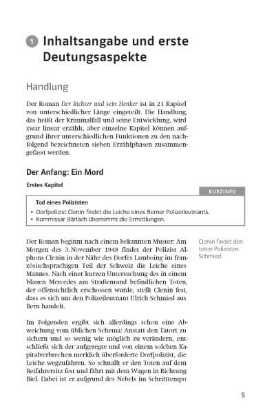 Klett Lektürehilfen Friedrich Dürrenmatt, Der Richter und sein Henker