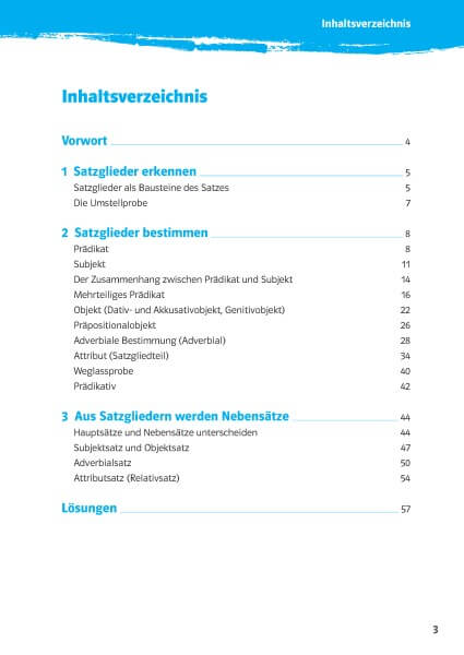 Klett 10-Minuten-Training Deutsch Grammatik Satzglieder bestimmen 5./6. Klasse