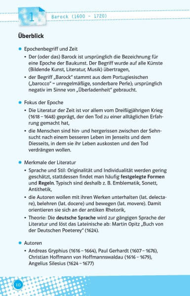 Klett Abi last minute Deutsch Literaturgeschichte